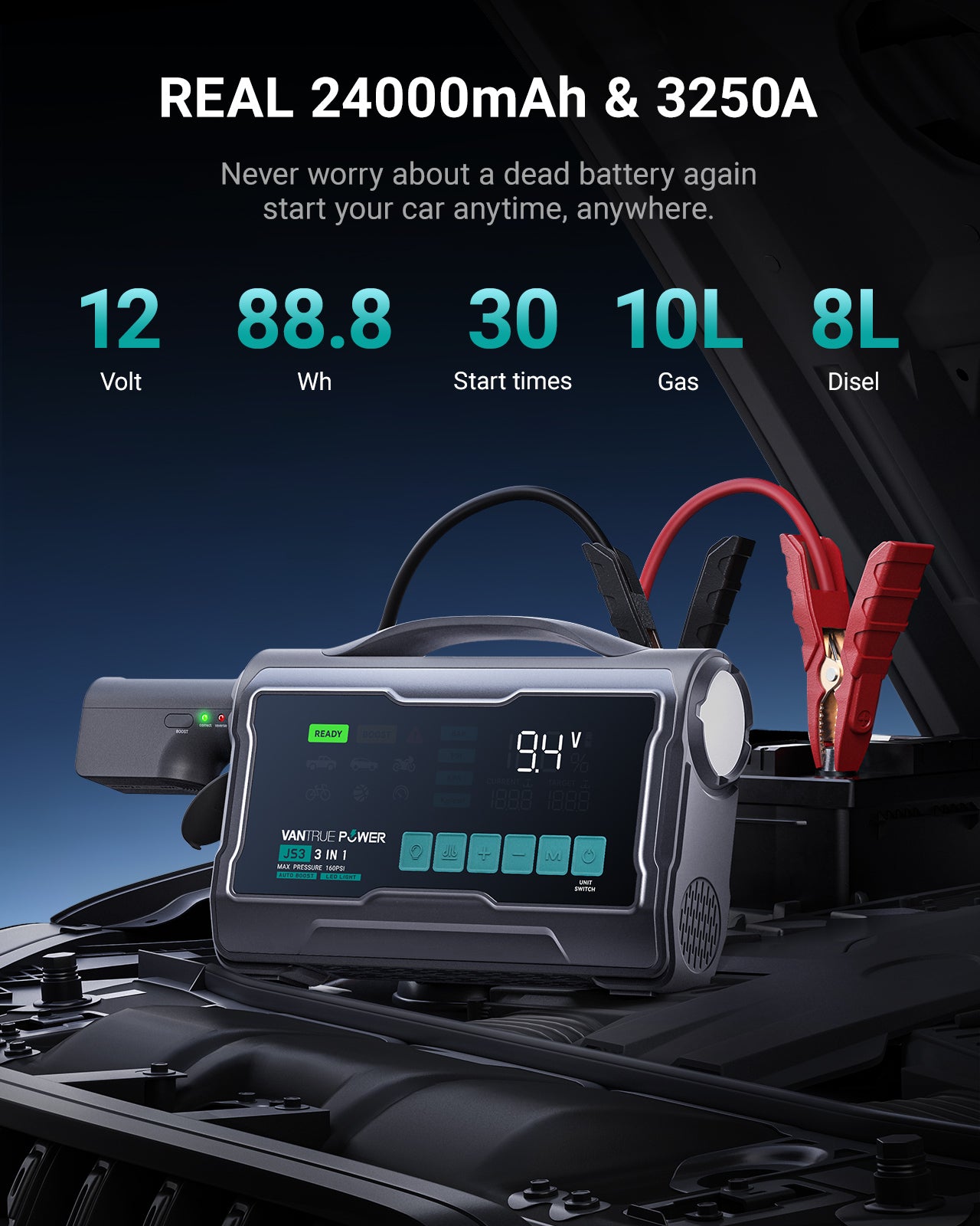 JS3&JS2 All-in-One Jump Starter & Air Compressor