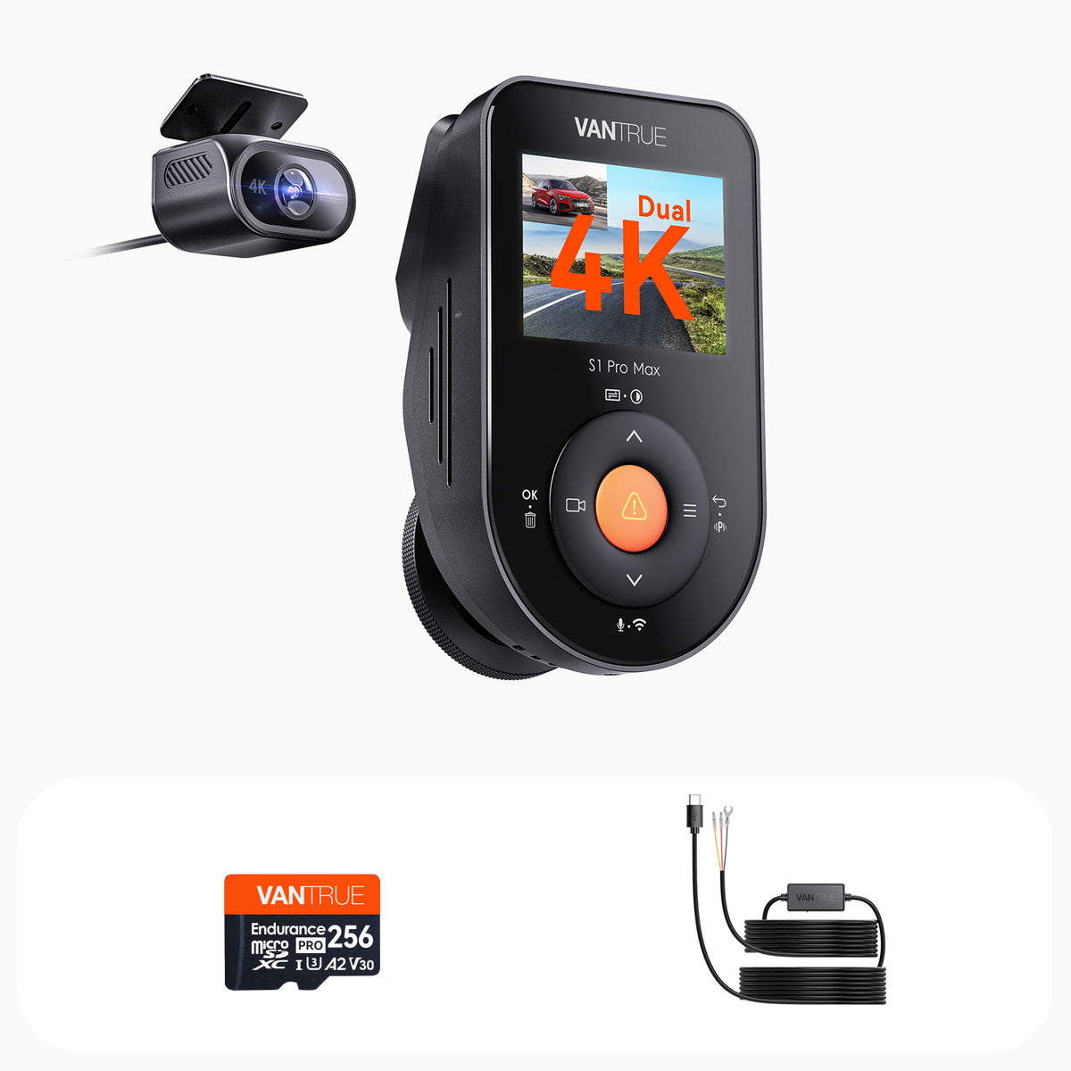 Bundle: S1 Pro Max (4K+4K) + VP03 Hardwire Kit + 256GB Card