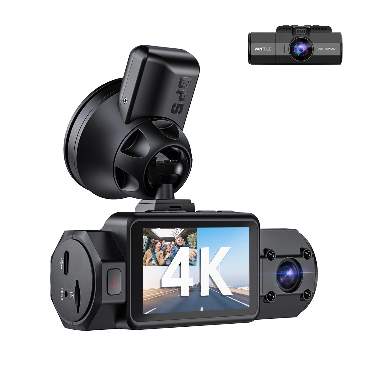Vantrue N2 Pro Dual Front and Interior 1080P Dash Cam, Single