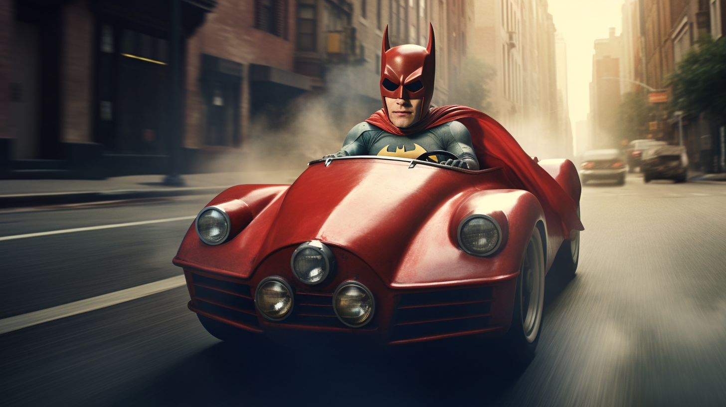 supercapacitor powered dash cam symbolized by a superhero vehicle, highlighting longevity and reliability in harsh temperatures vantrue