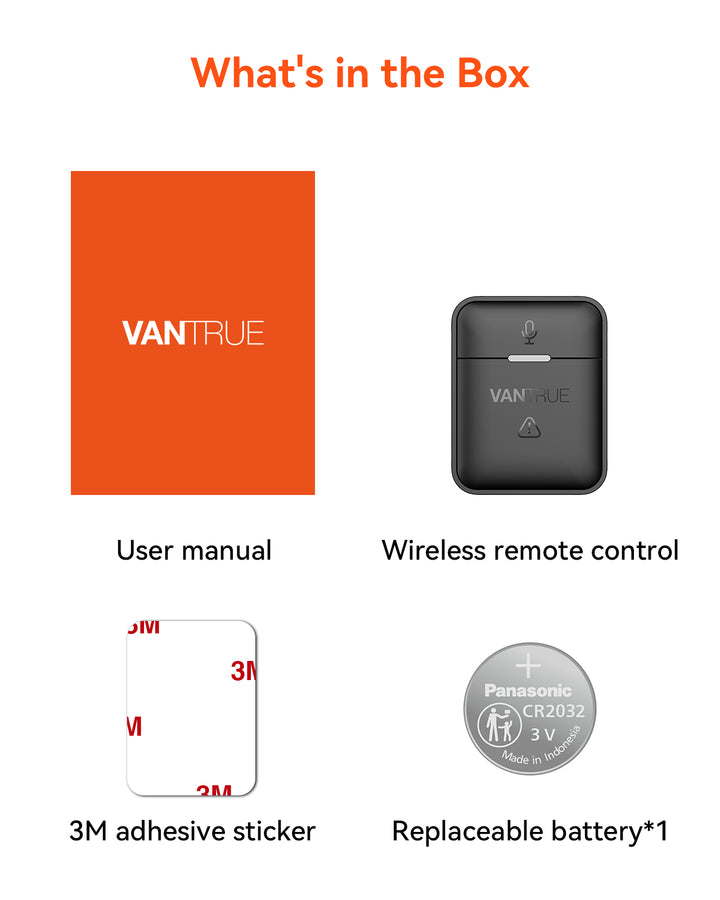 VANTRUE Télécommande contrôle sans Fil de la série Element dashcam Voiture  N5 / N4 Pro / S1 Pro /