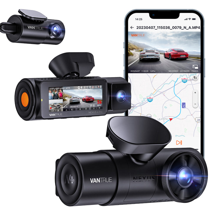 Vantrue N4 3ch 4K Dash Cam, Infrared Night Vision, 24 Hours Parking Mode  193368000710