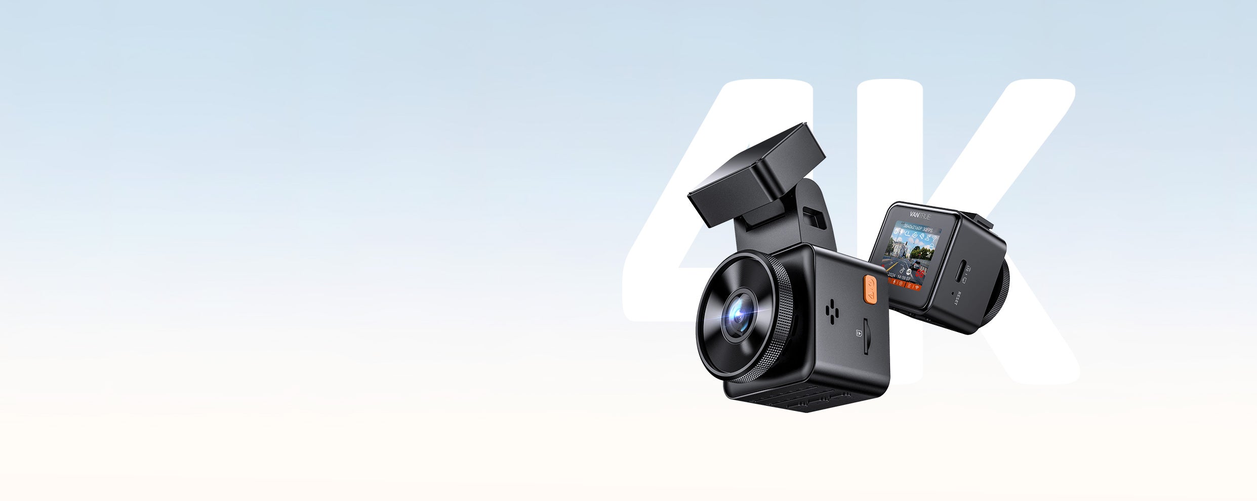 Vantrue E1 Pro 4K Mini Dash Cam | GPS, WiFi, HDR, Voice Control