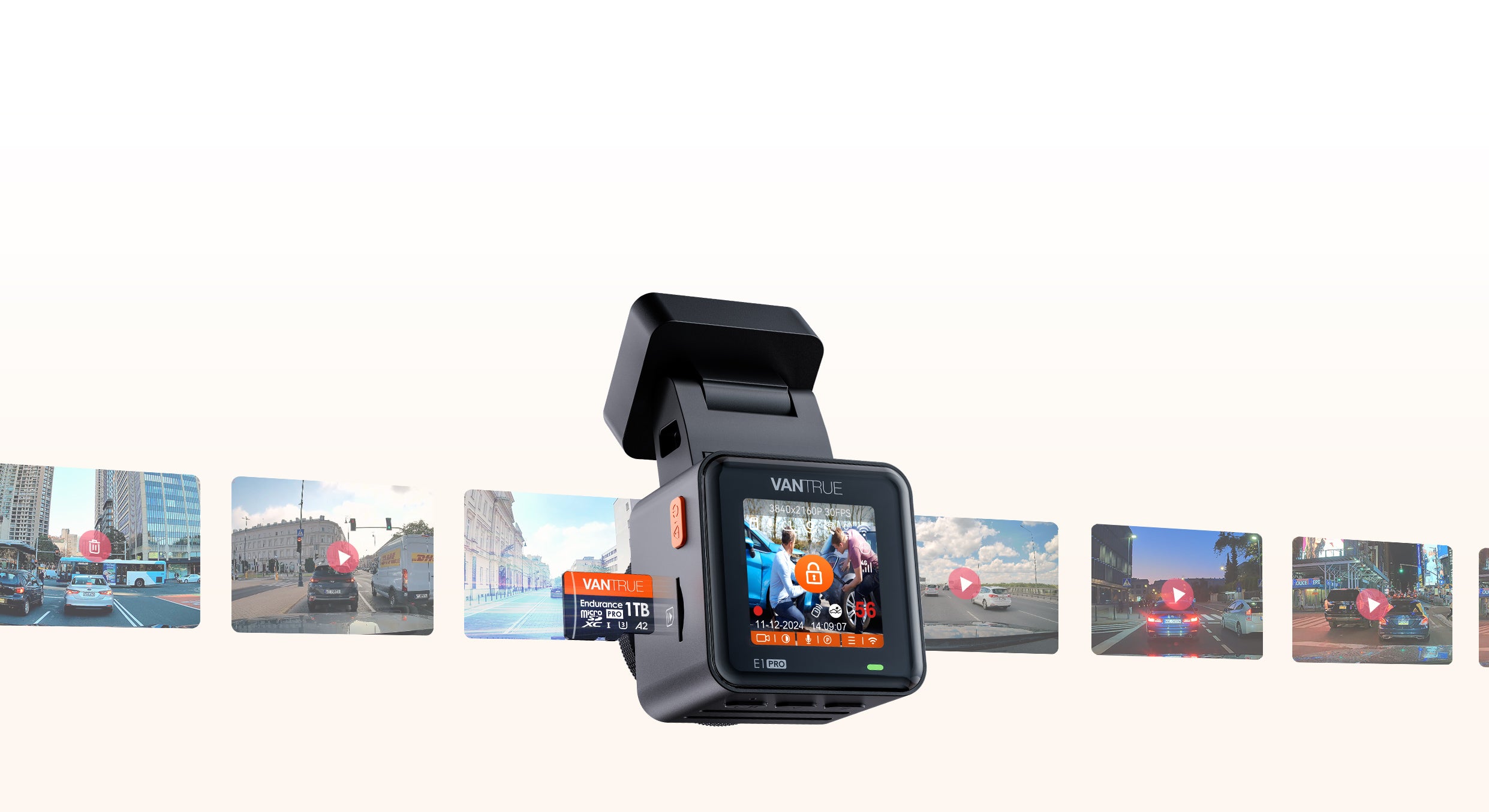 Vantrue E1 Pro 4K Mini Dash Cam | GPS, WiFi, HDR, Voice Control