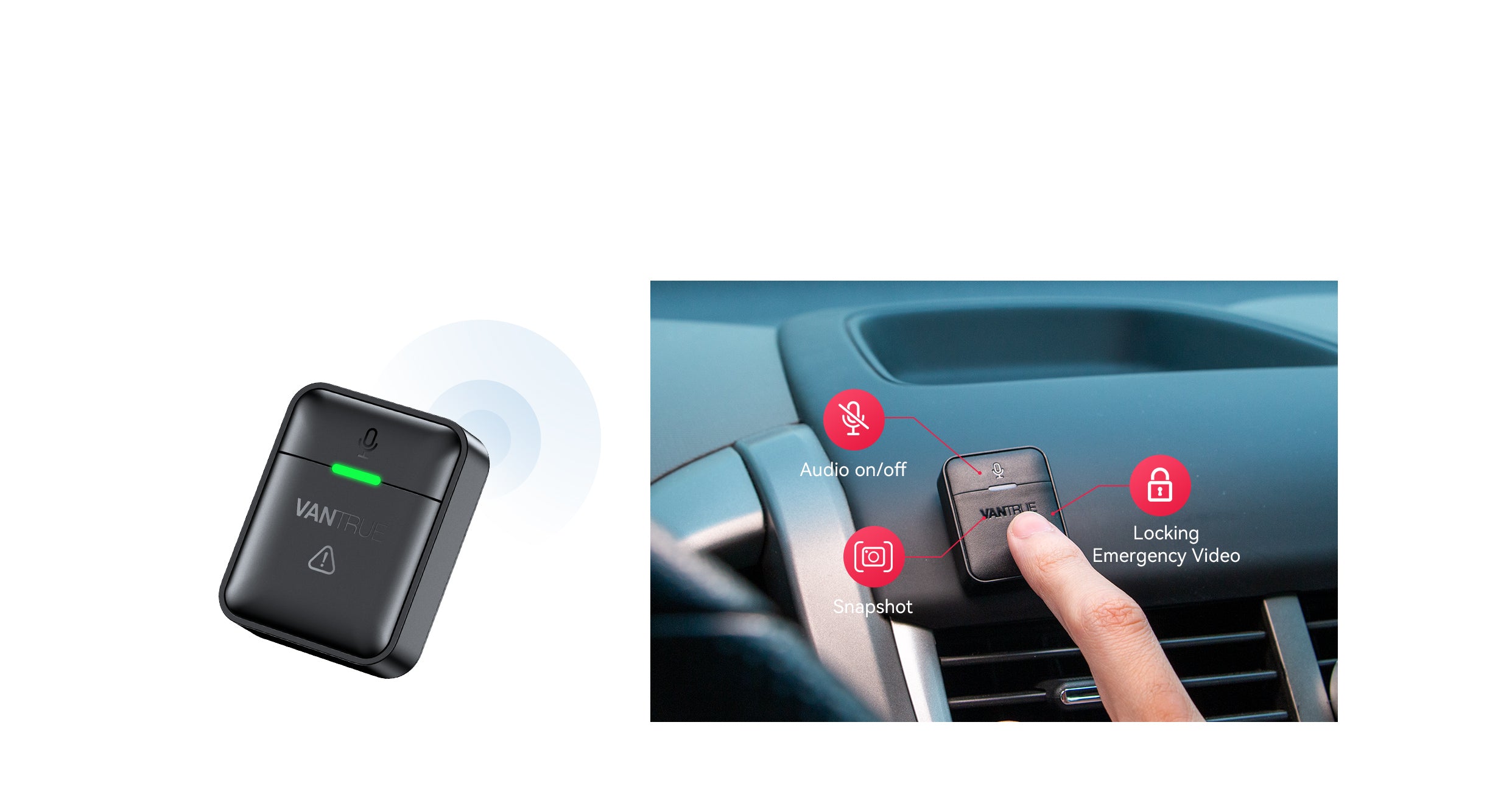 Vantrue S1 Pro Dash Cam 2.7K Front + 1080P Rear | HDR, WiFi, GPS