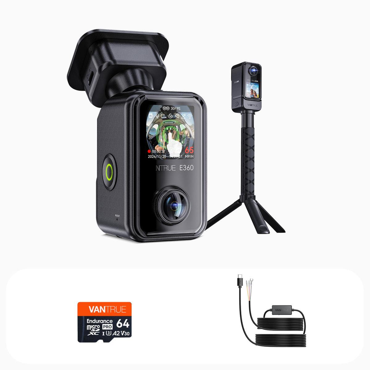 Bundle: E360 ACE + VP03 Hardwire Kit + 64GB Card