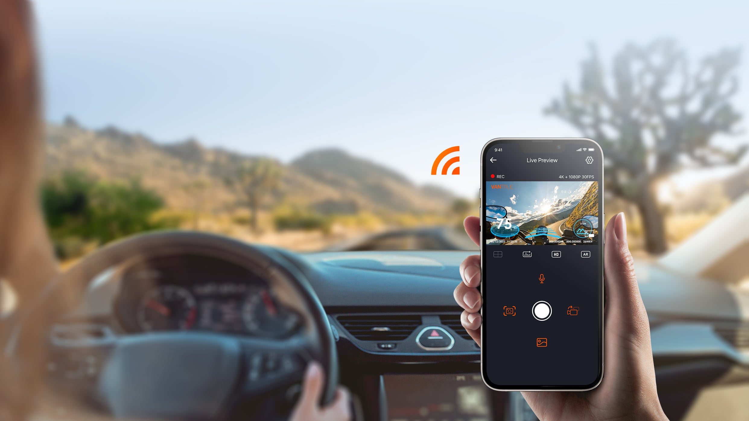 Vantrue E1 Dash Cam 1944P | GPS, Voice Control, HDR, WiFi App