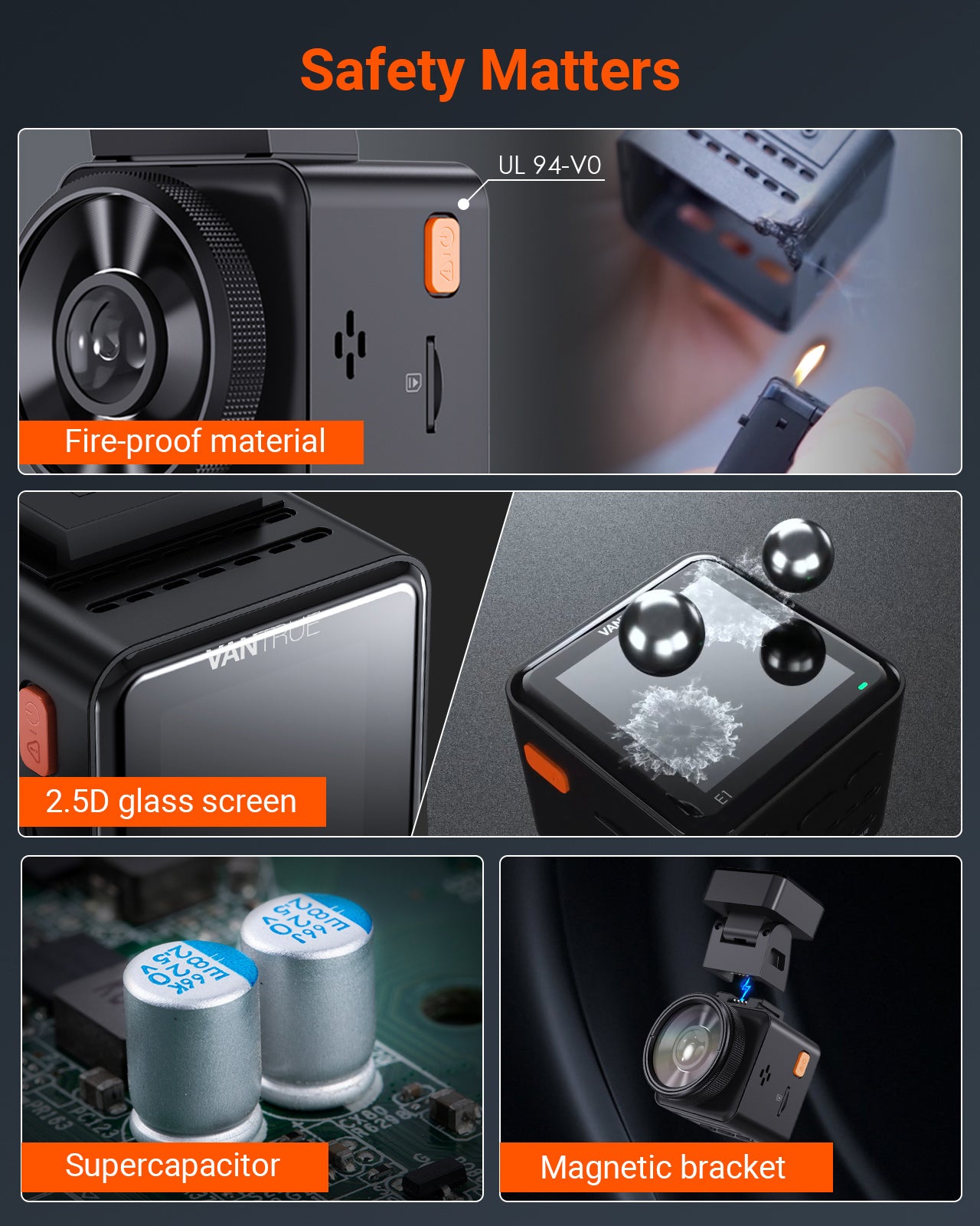 Vantrue E1 Dash Cam 1944P | GPS, Voice Control, HDR, WiFi App