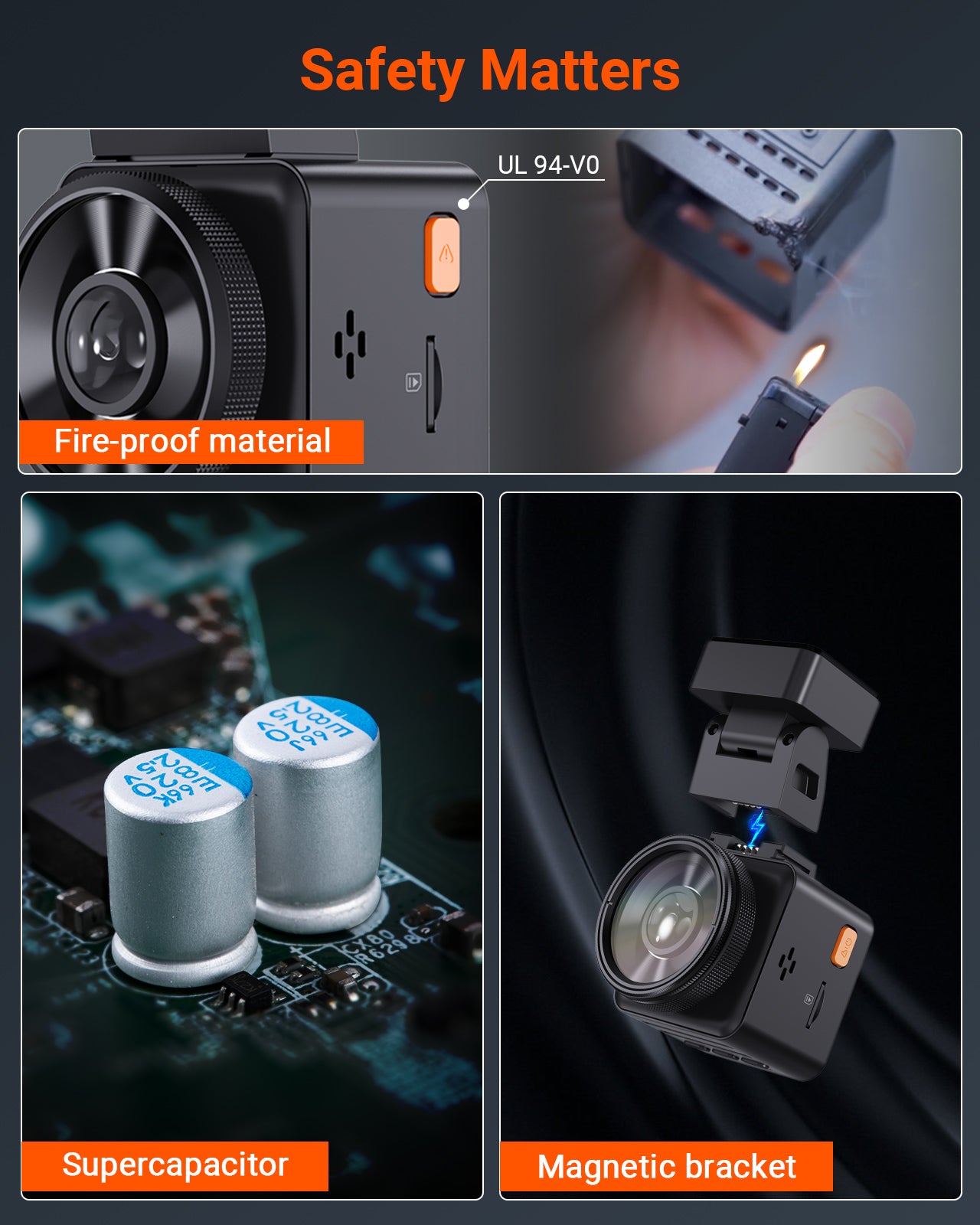 VANTRUE Element 1 Lite ドライブレコーダー WiFi 搭載 Vantrue E1 Lite Dash Cam 1080P | GPS, Voice Control, WiFi, HDR