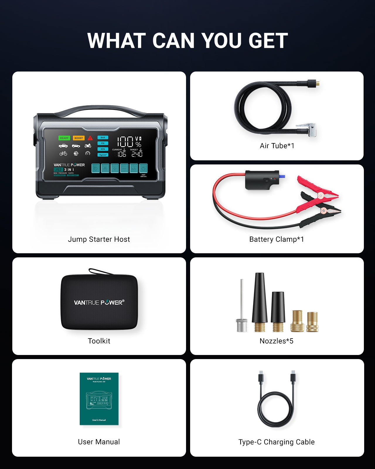 JS2 All-in-One Jump Starter & Air Compressor