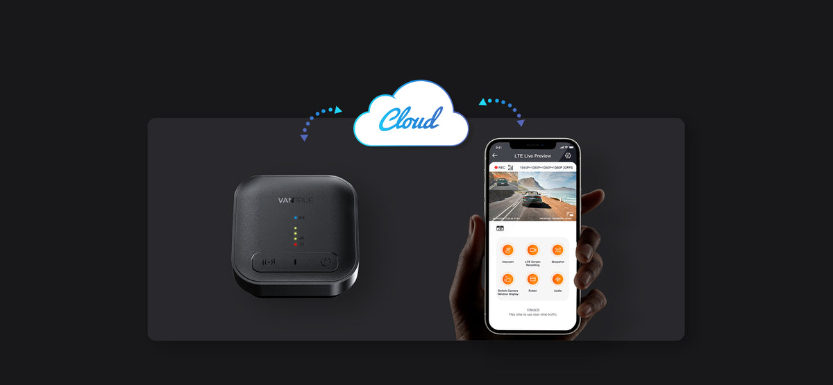 Vantrue LTE Module for Dash Cam | Remote Live View, GPS, Alerts