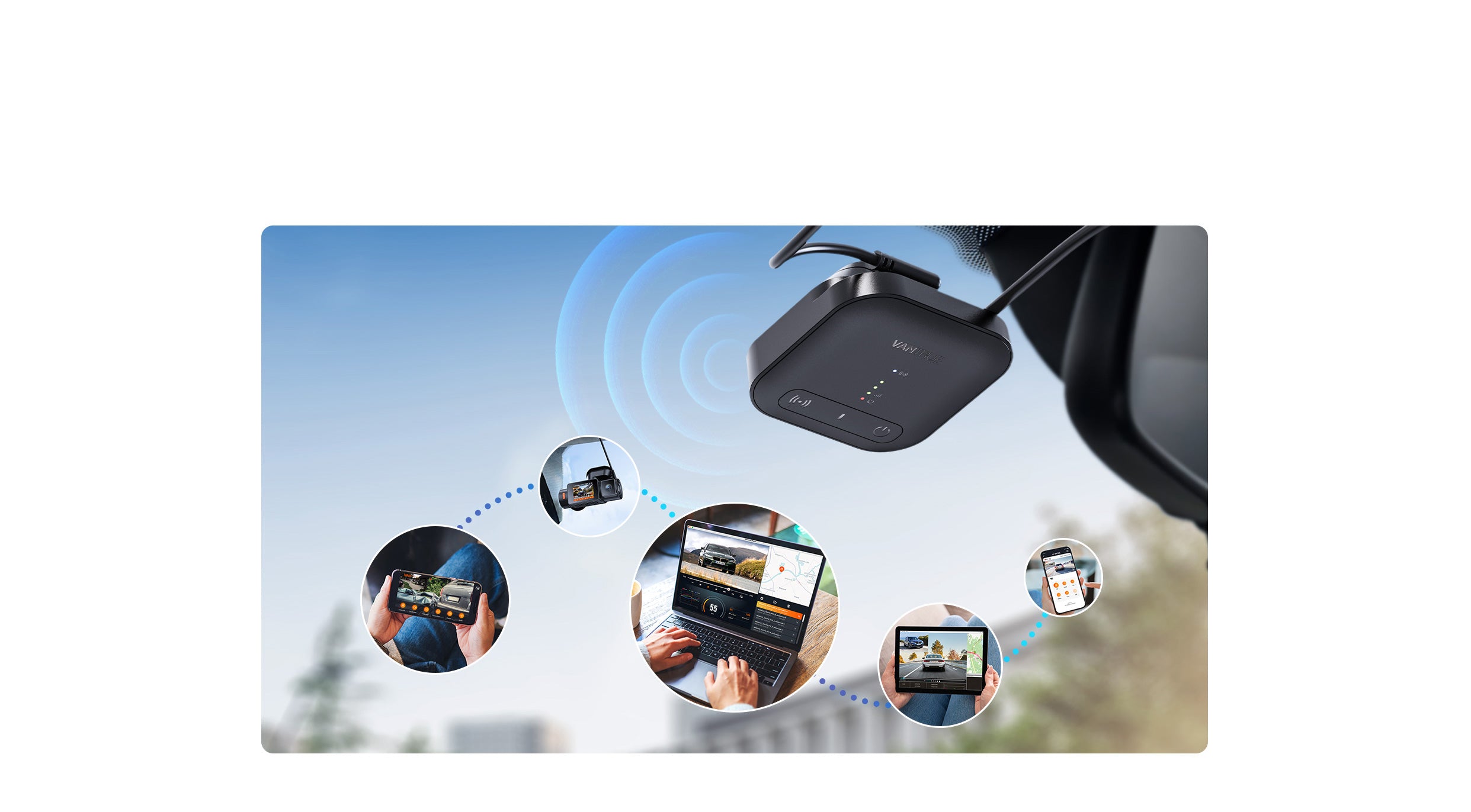 Vantrue S1 Pro Dash Cam 2.7K Front + 1080P Rear | HDR, WiFi, GPS