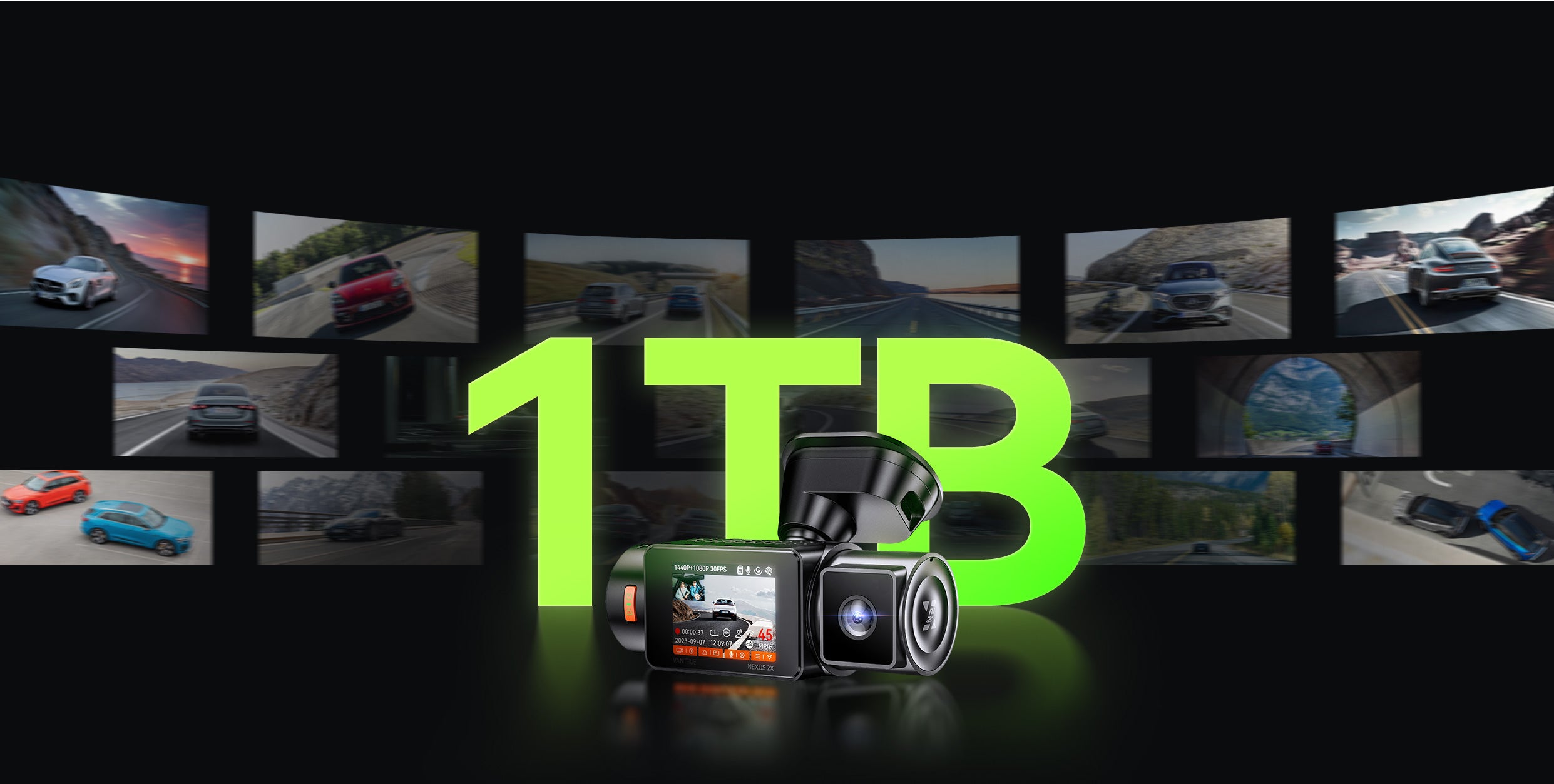 Vantrue N2X 2.7K Dual Dash Cam for Uber, 5G WiFi, GPS, IR Night Vision