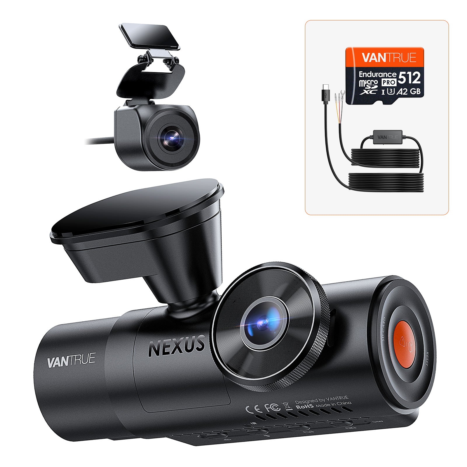 ほぼ新品　VANTRUE NEXUS 4 PRO ドライブレコーダー Vantrue N4 Pro S 4K 3-Channel Dash Cam | Front + Inside + 2.5K