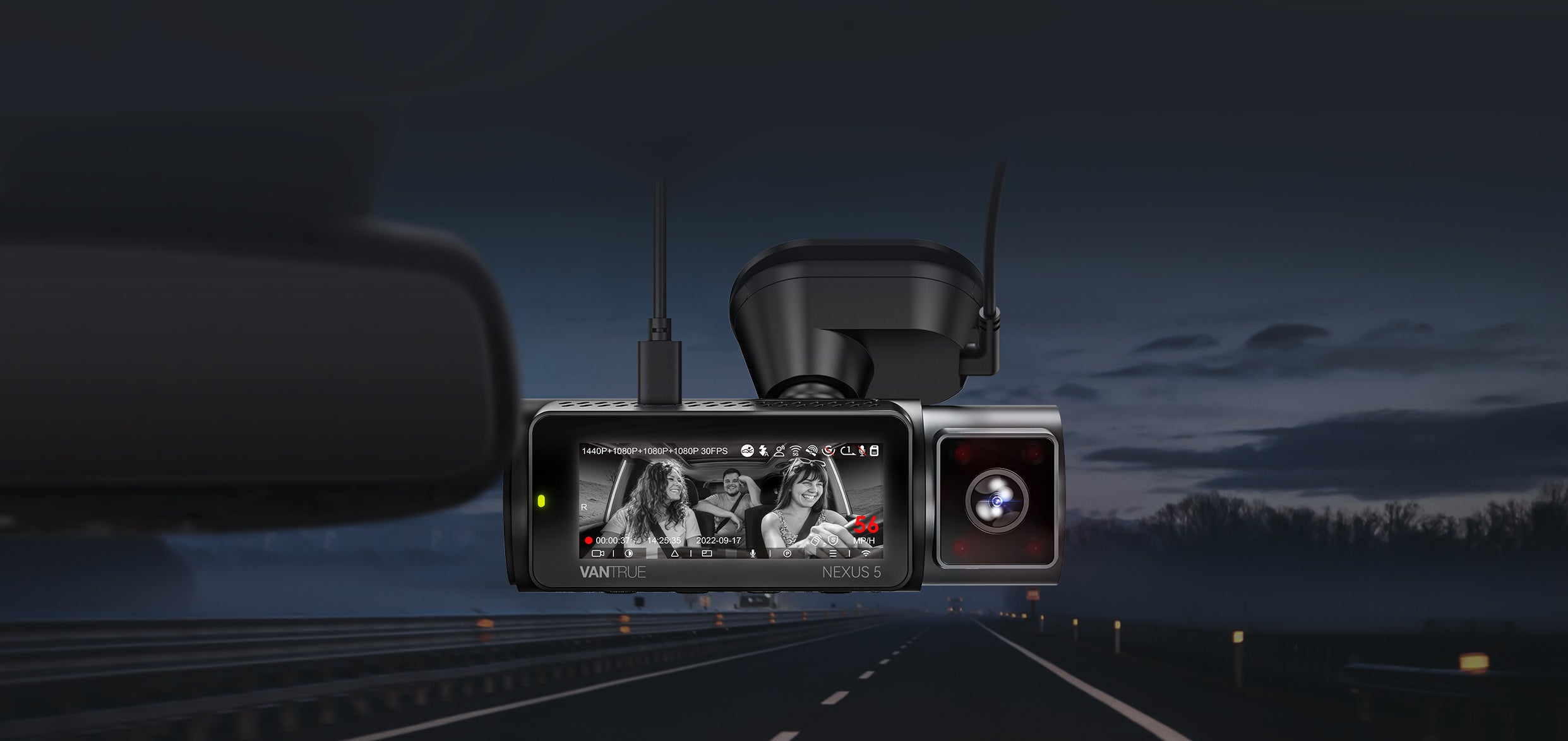 Vantrue N5 4-Channel Dash Cam | 360° 2.7K+1080P, STARVIS 2, WiFi, GPS