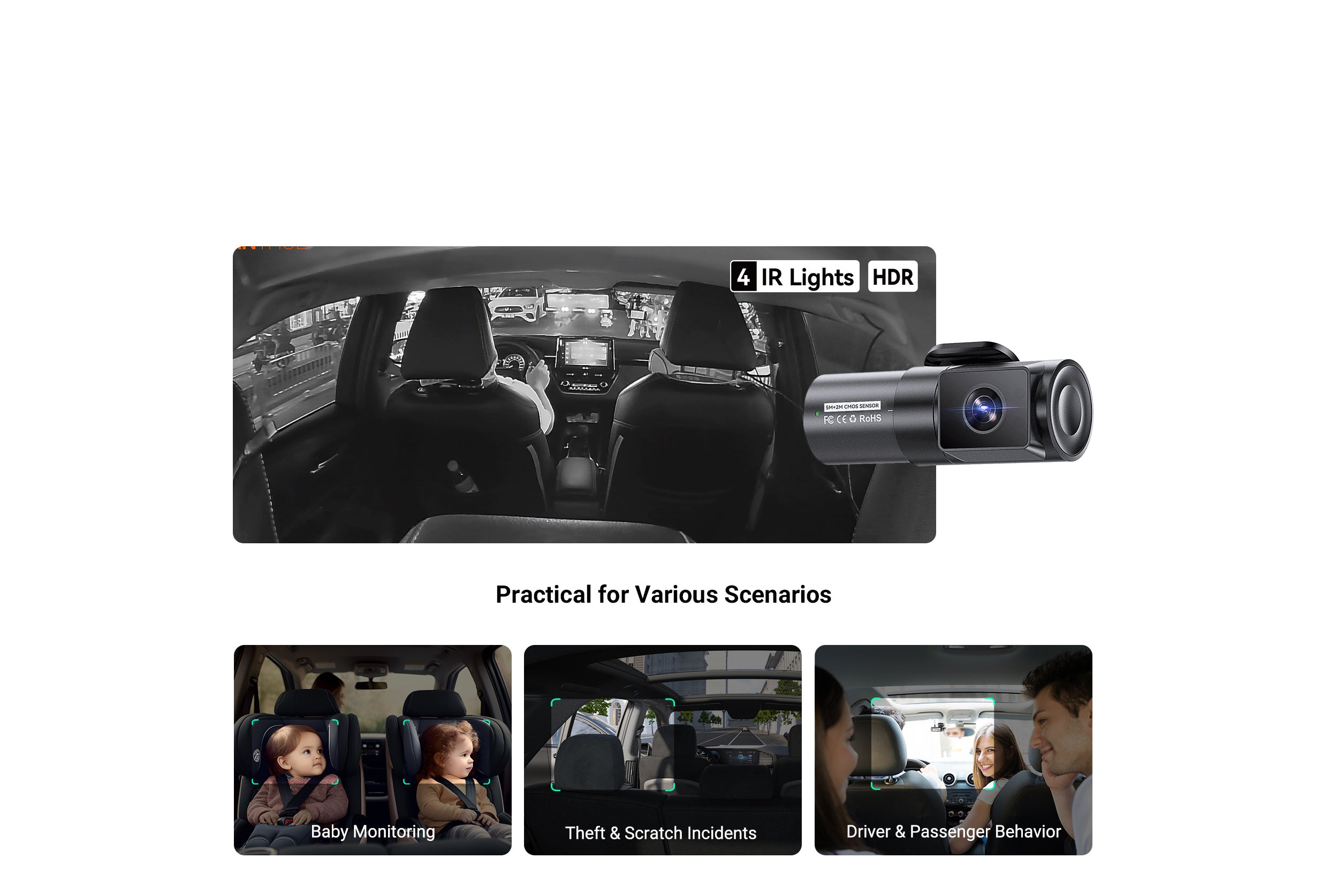 Vantrue N5S 4-Channel Dash Cam – 360° 2.7K with STARVIS 2, LTE