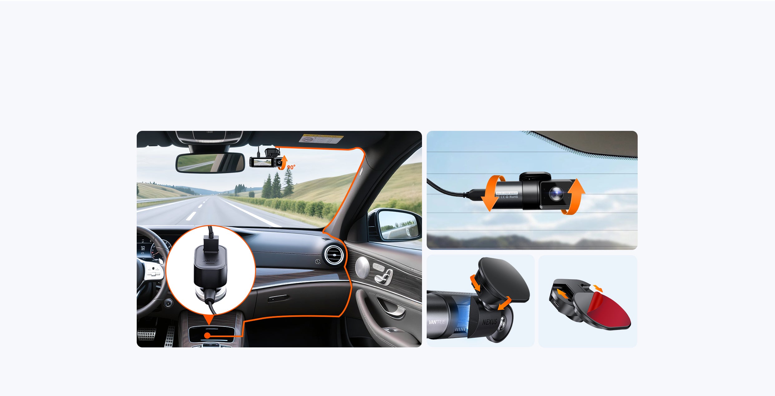 Vantrue N5S Dash Cam de 4 canales – 360° 2.7K con STARVIS 2