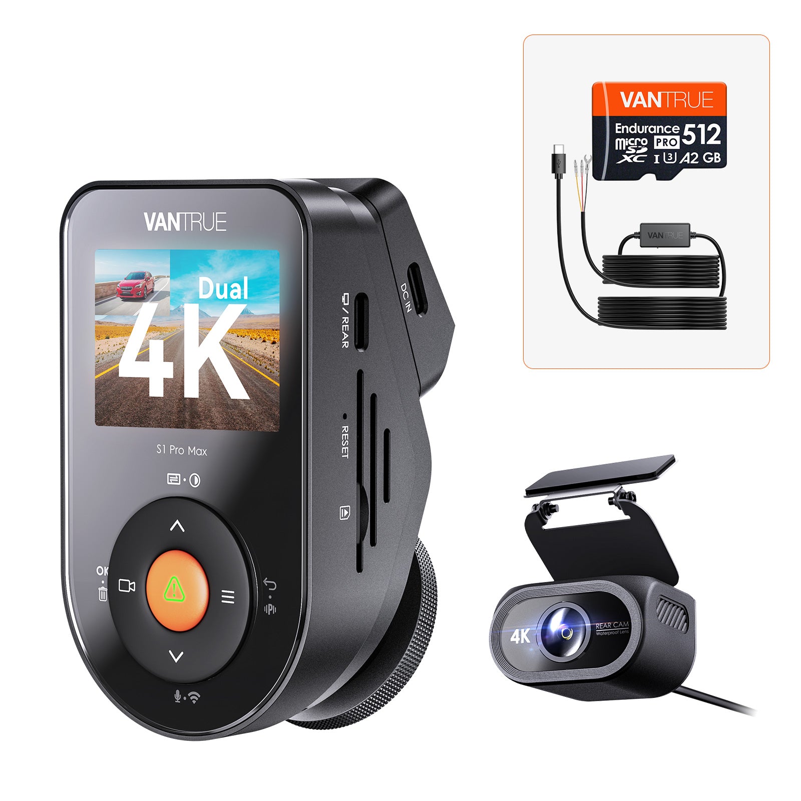 Bundle: S1 Pro Max(4K+4K) + VP03 Hardwire Kit + 512GB Card