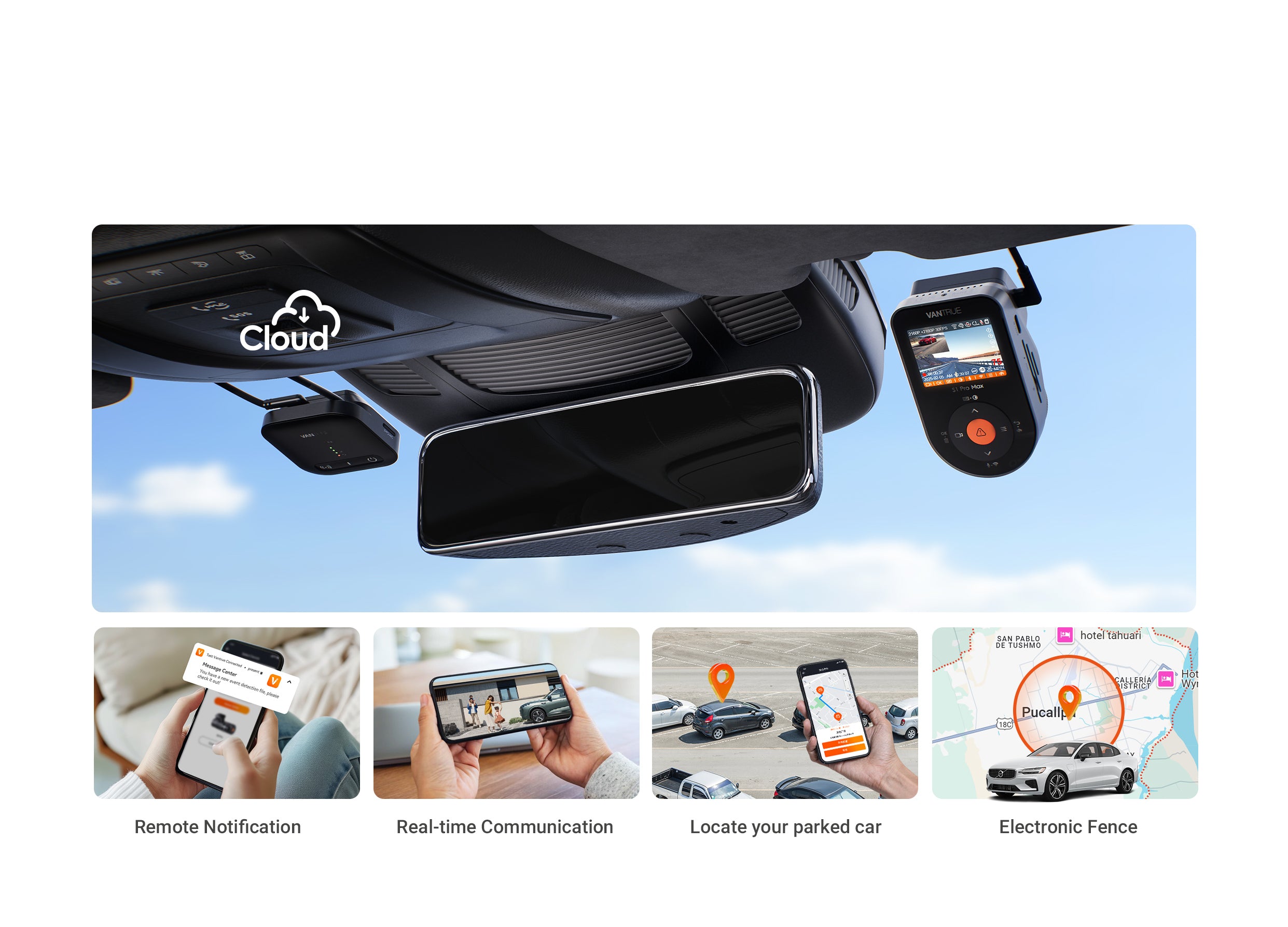 Vantrue S1 Pro Max 4K Dual Dash Cam with AI, Cloud, GPS, Night