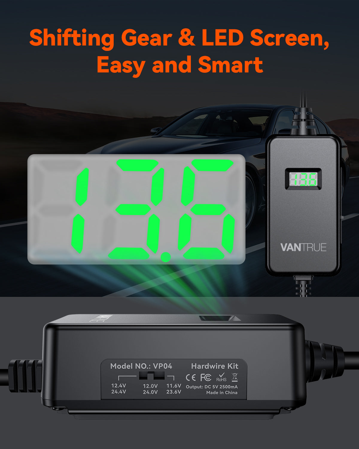 Voltage Display OBD Cable
