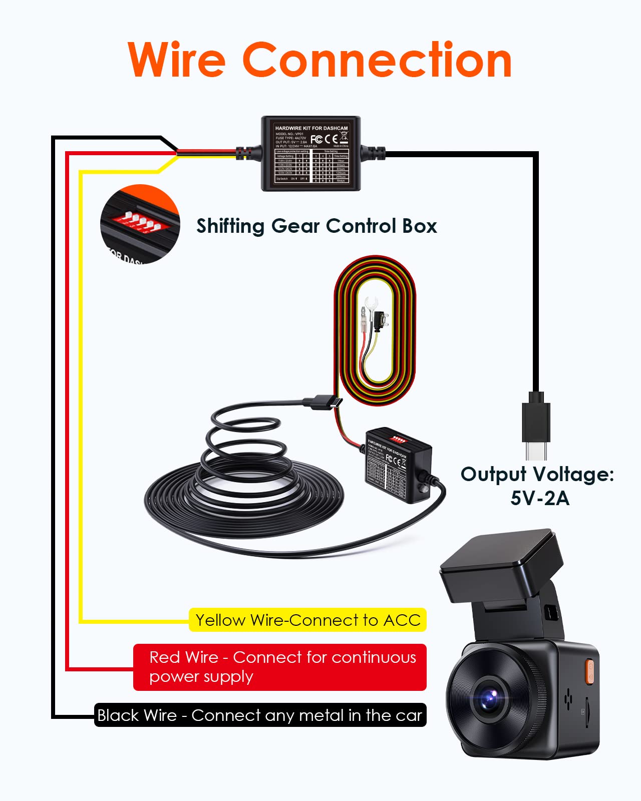 5-Level Adjustable Hardwire Kit – Vantrue 5-Level Adjustable Hardwire Kit – Vantrue