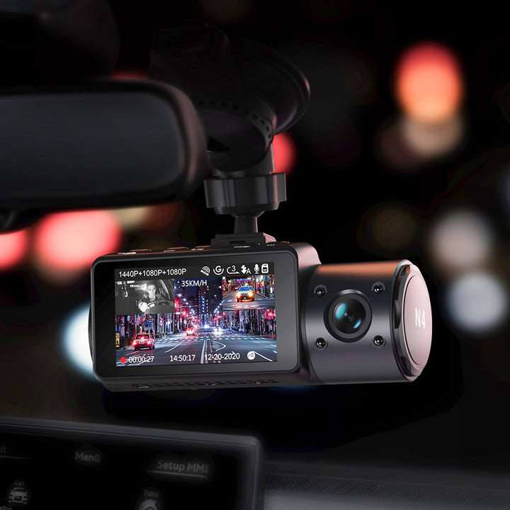 Vantrue N4 Dash Cam 3 Channel 1440P Front & 1080P Inside & 1080P